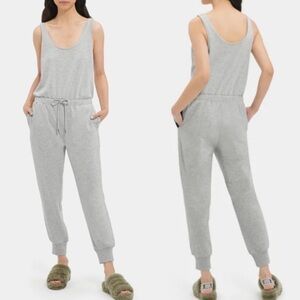 NWT Ugg Esmeralda Micro Terry Drawstring Sleeveless Jumpsuit In Grey